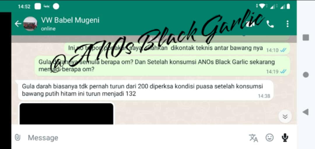 Testimoni pelanggan ANOS Black Garlic — gula darah turun